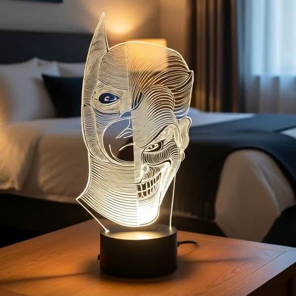 Luminária LED 3D de Mesa /Decoração Luz noturna Batman/Coringa
