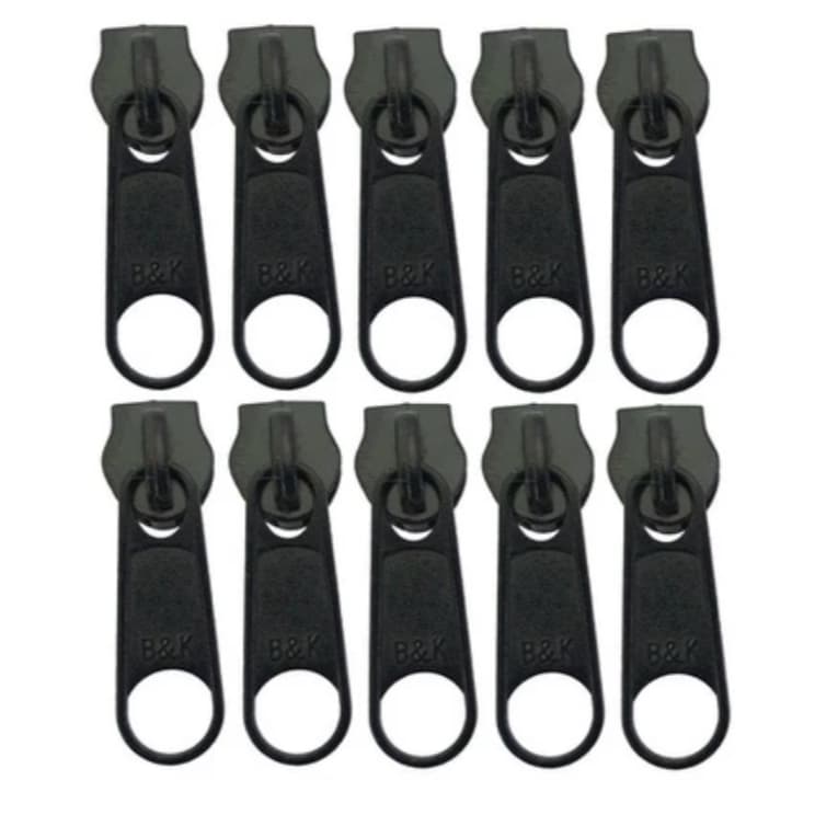 100 Cursor Nº 10 Preto P/ Zíper Nylon No Metro Extra Grosso