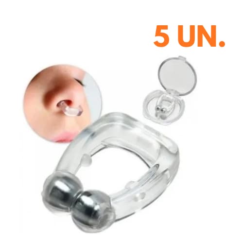 Kit 5 clipe Dilatador Nasal Anti Ronco Magnético - Alívio de Apneia Uso Diáriorio sono tranquilo