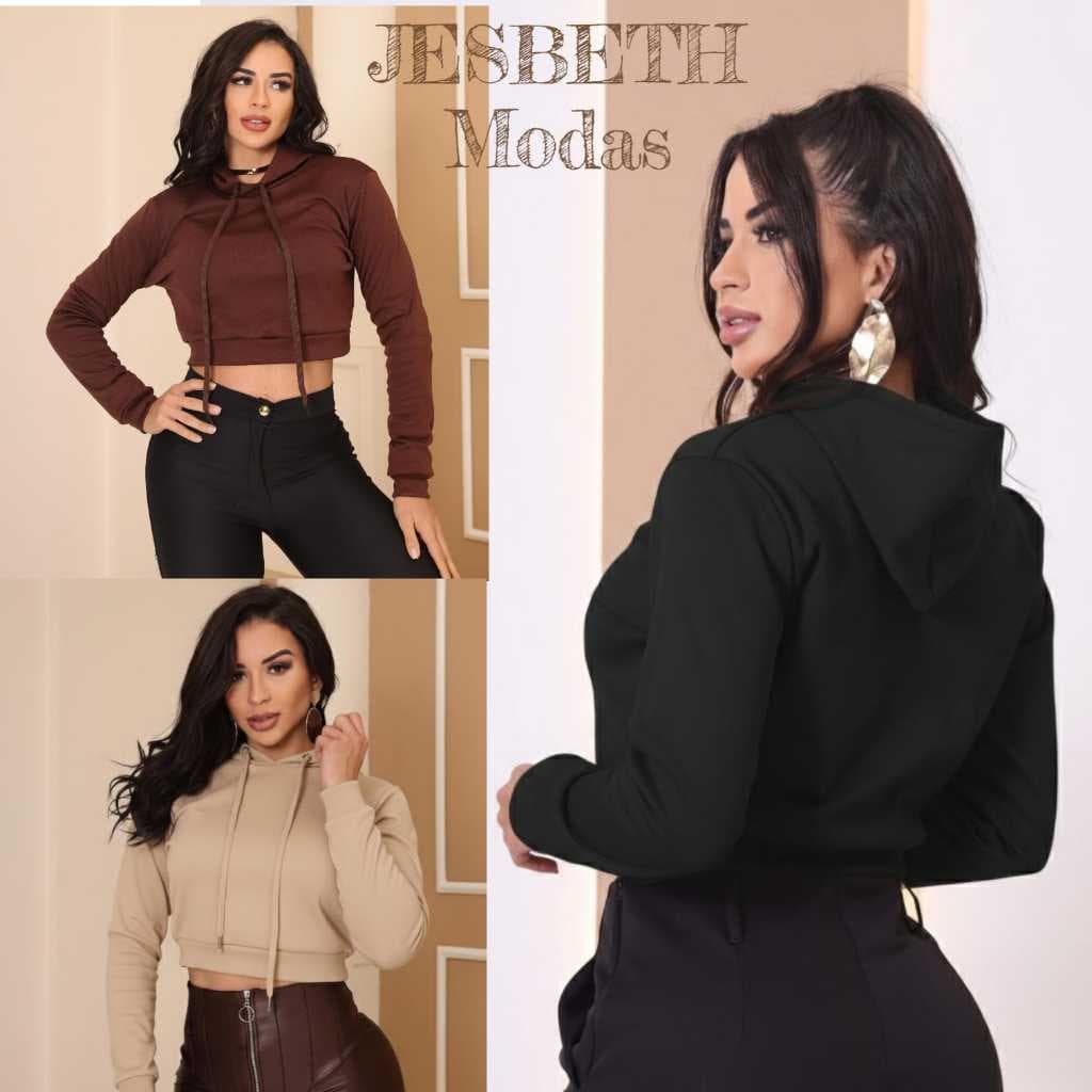Moletom Cropped Feminino com Capuz 7 Cores Elegantes | Promoção Imperdível!