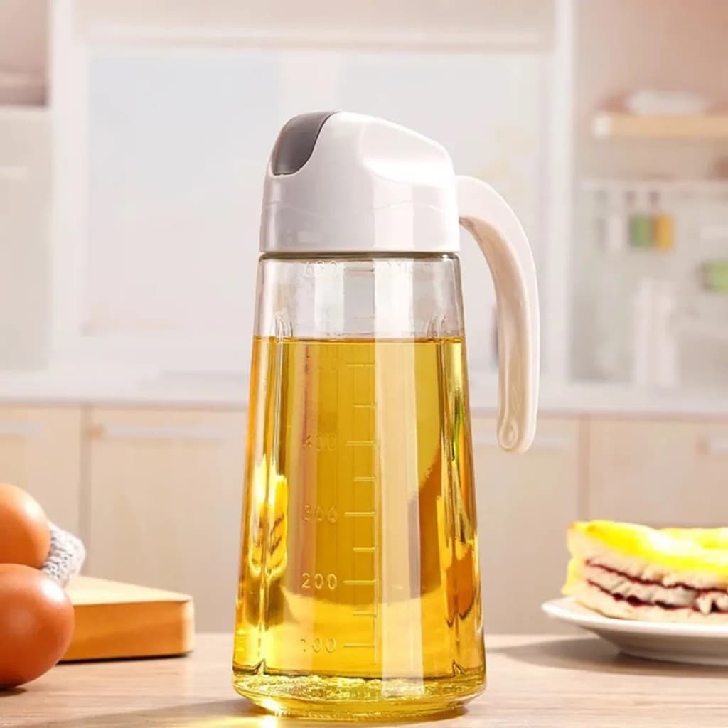 Galheteiro Vidro 630ml Dispenser Azeite Óleo Vinagre Porta Tempero Dosador