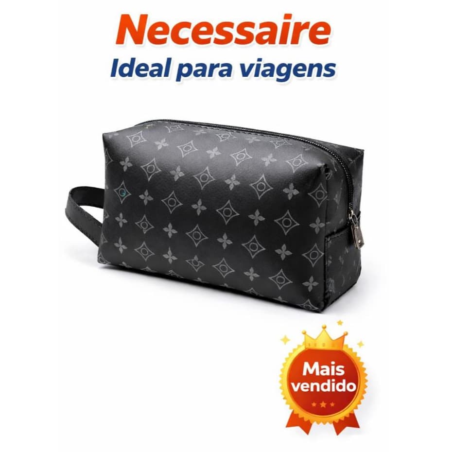 Necessaire Unissex para Viagem Porta Higiene e Maquiagem com Zíper