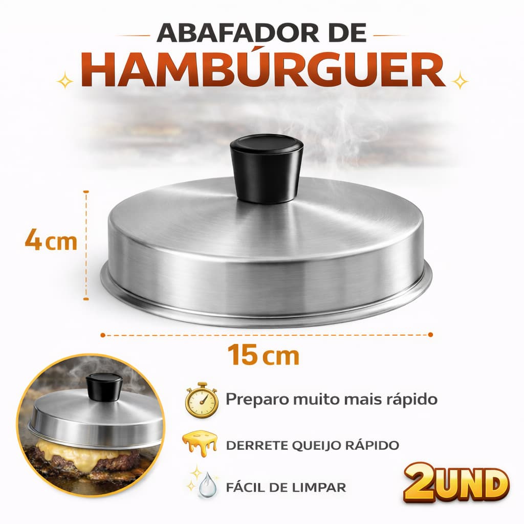 Kit com 2 unidades de Abafador de Hambúrguer 15cm
