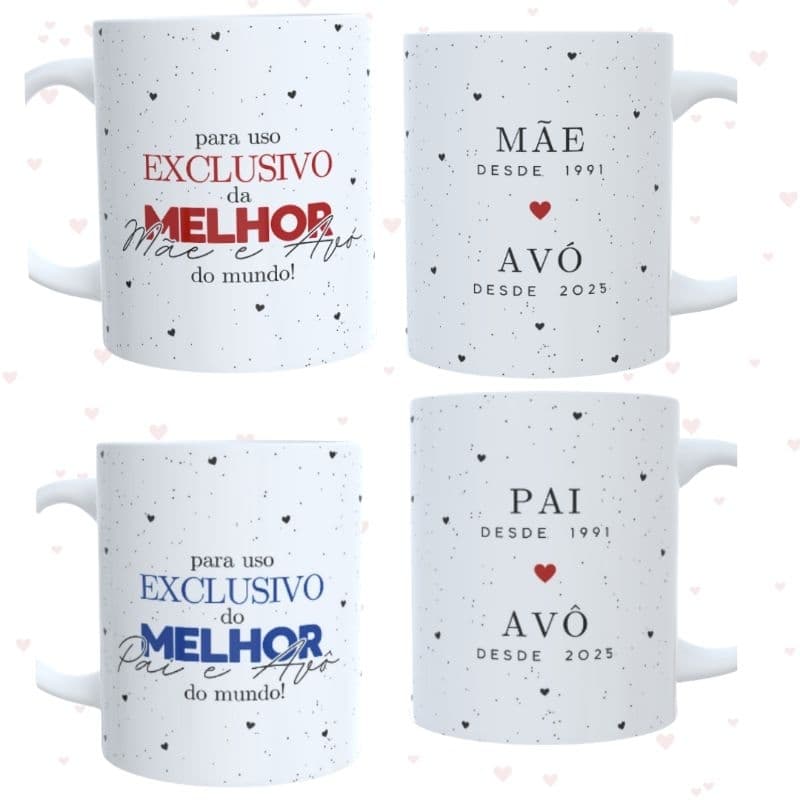 Caneca Anúncio de Gravidez Personalizada | Revelação de Gravidez Criativa | Vovó e Vovô