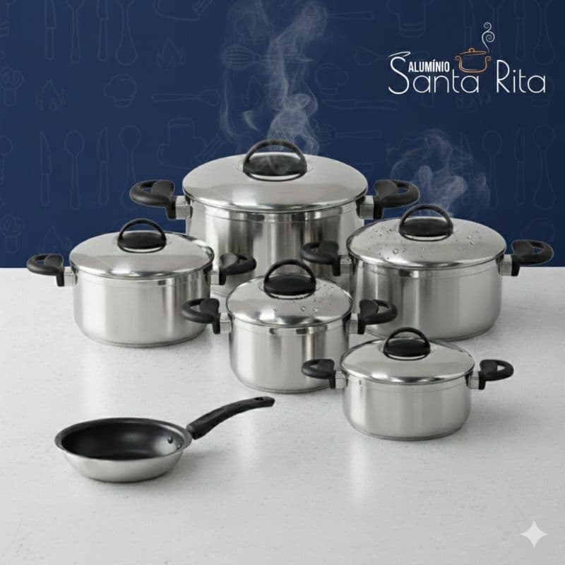 Jogo Kit Conjunto de Panelas  6 Pçs Alumínio Polida  Grossa + BARATO Grande   com  frigideira 1 ovo antiaderente