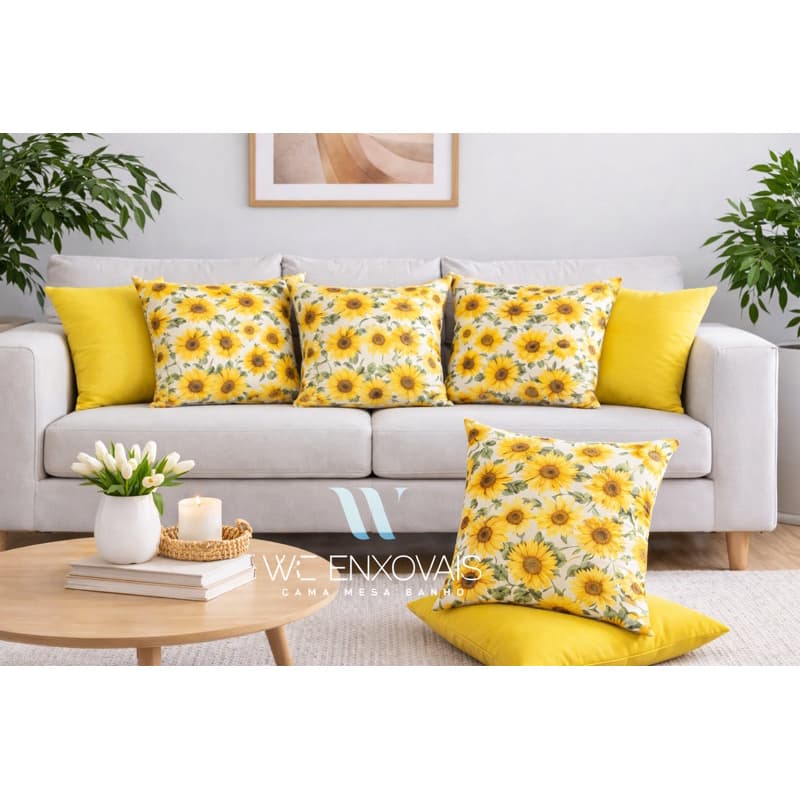 Kit com 7 capas p\ Almofadas Decorativas com Zíper