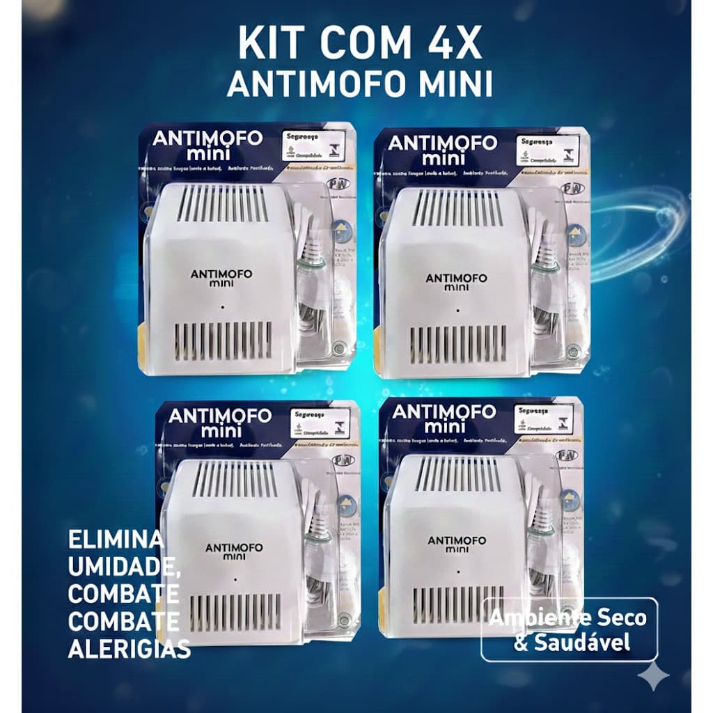 Kit com 4  Antimofo de Ambiente - Desumidificador - Envio Imediato - Campeão de Vendas! -