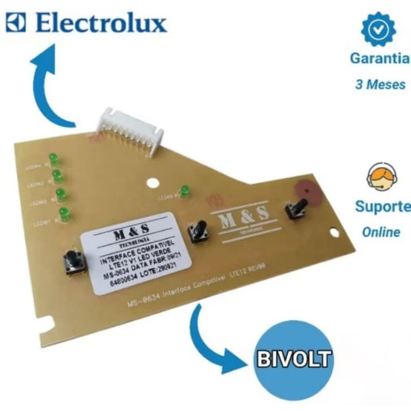 Placa Interface Lavadora Electrolux Lte12 - 64800634