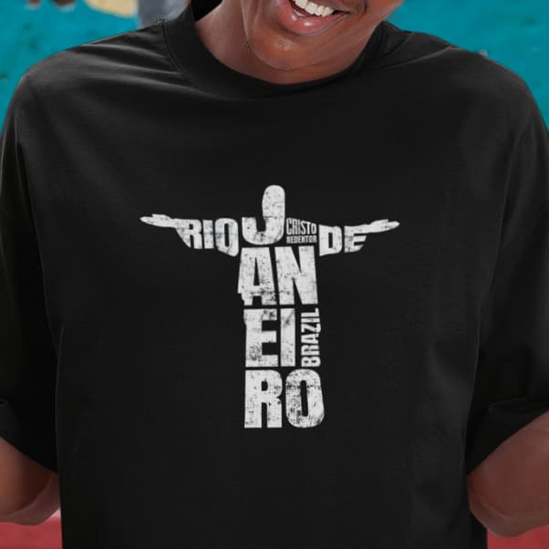 Camiseta Rio De Janeiro Cristo Redentor Rj Brazil l Cidade Maravilha l 100% Algodão