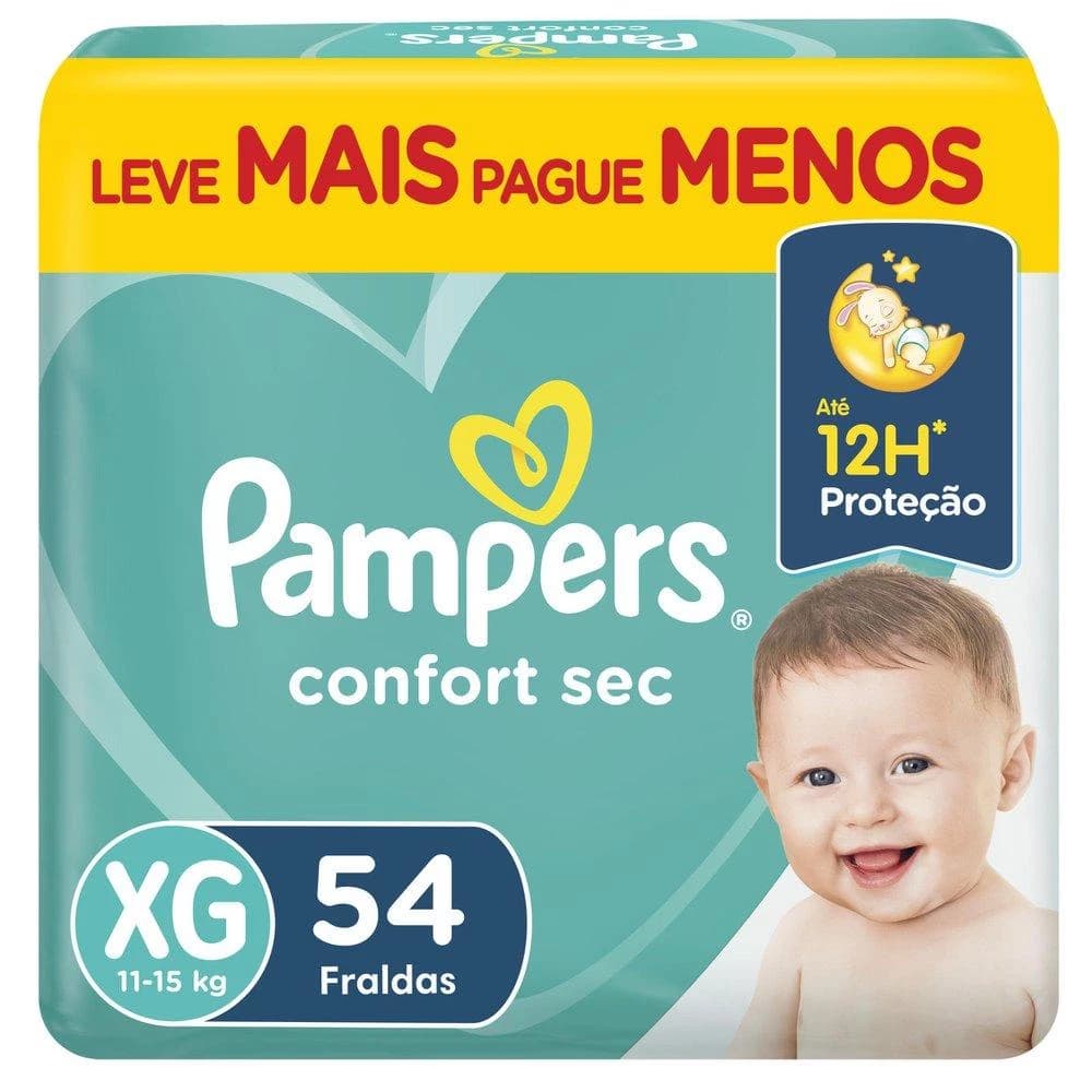 Fralda Pampers Confort Sec Super XG 54 unidades
