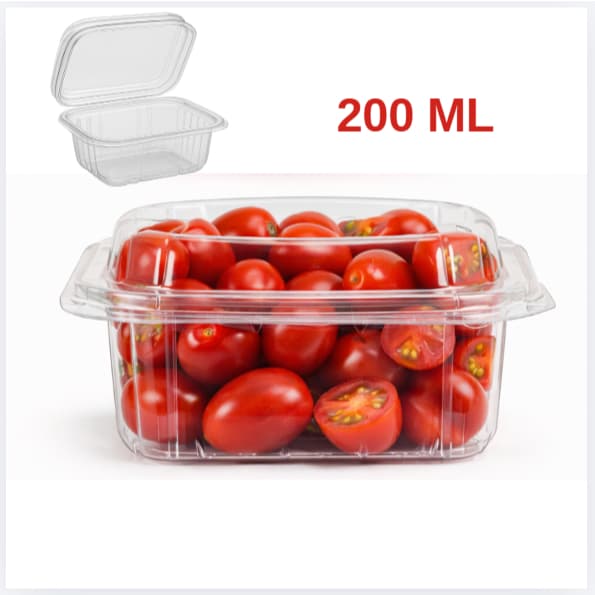 Embalagem Tomatinho Cereja 200 ML Tampa Articulada Transparente Kit 50 100 200