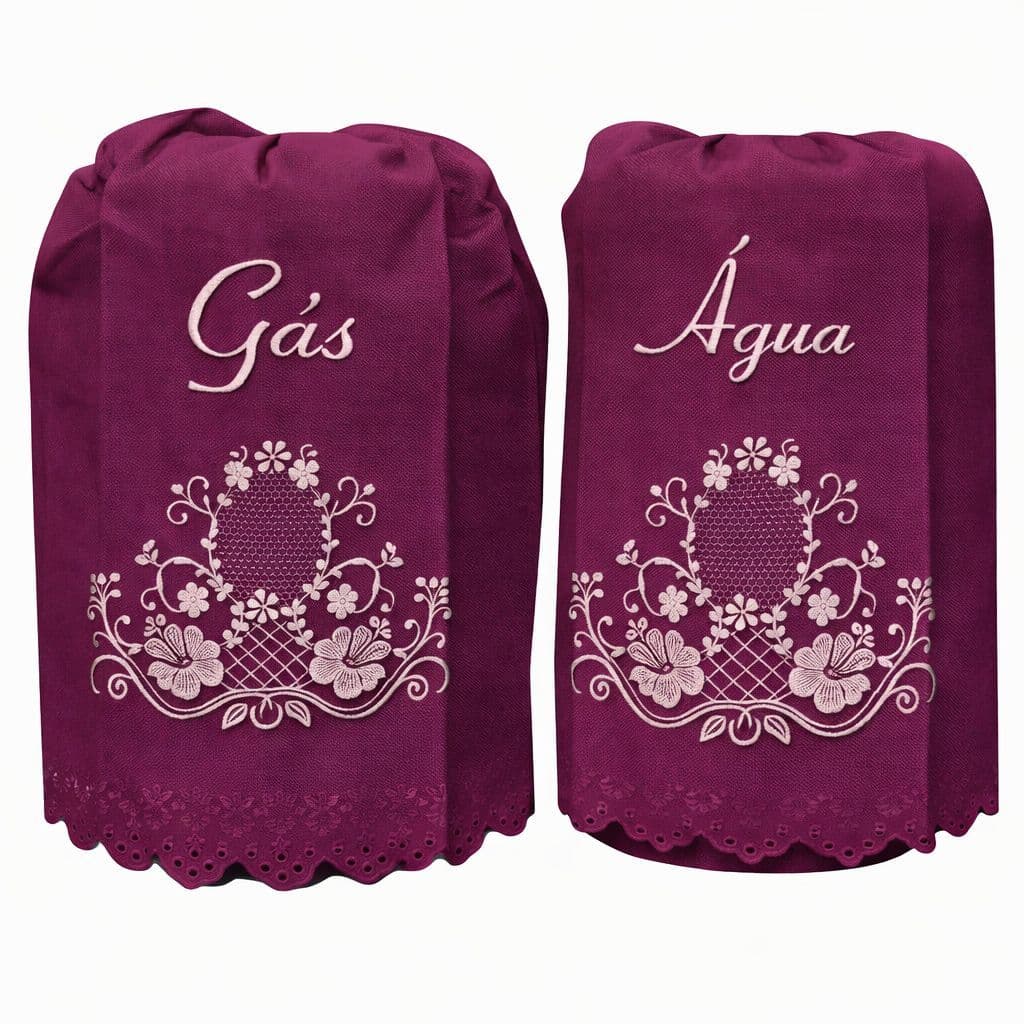 Kit Capa Impermeável para Galão de Água 20L + Capa para Botijão de Gás| Bordado
