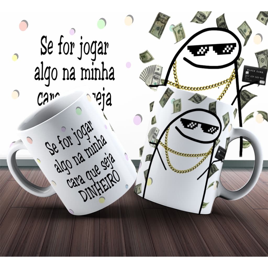Caneca de Porcelana Flork Divertida 2.0 - Memes, Love, Frases e Etc.
