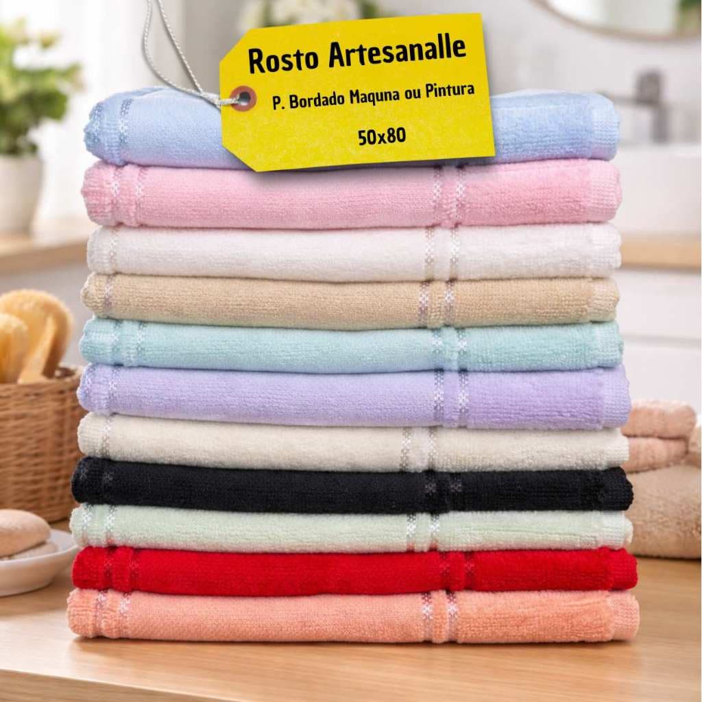 Kit 3 Toalhas de Rosto Artesanalle Dohler 50x80 P/ Bordado na Maquina ou Pintura