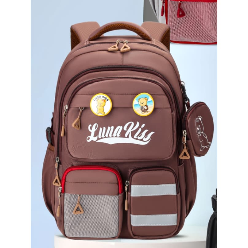 Mochila Escolar Feminina Grande Capacidade, Ergonômica, Resistente, com Múltiplos Bolsos e Bolsinha, estilo atlético