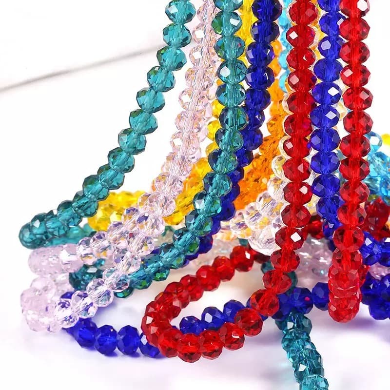 Kit 10 Fios de Cristal 10mm Flat Facetado Vidro 63-67 Contas Várias Cores Bijuterias Pulseiras Cola
