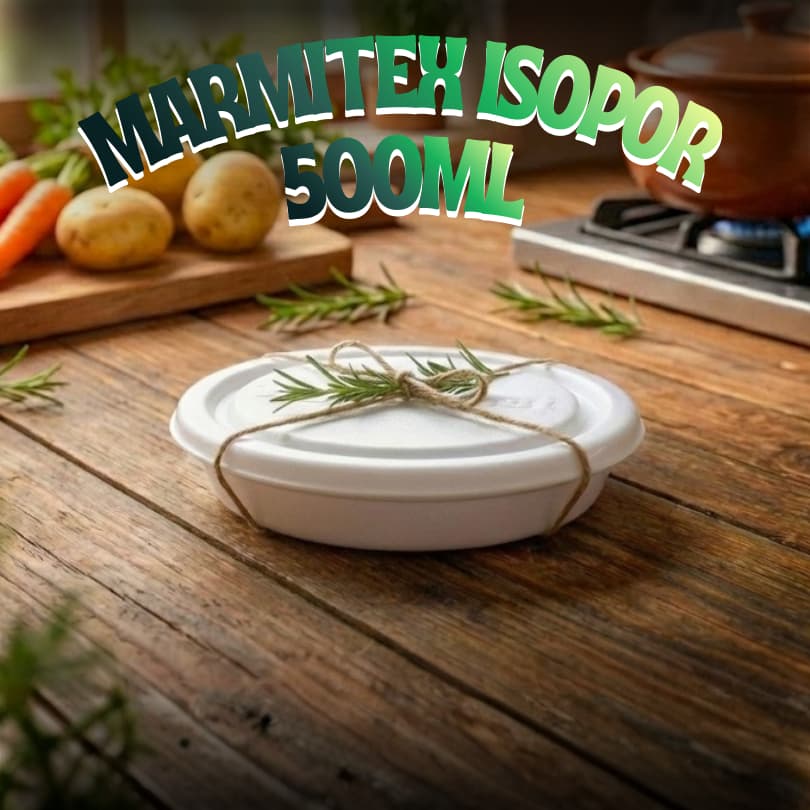 Marmitex Isopor Pequena 500ml com Tampa 50/100 Unidades - Marmita, Marmitex, Delivery