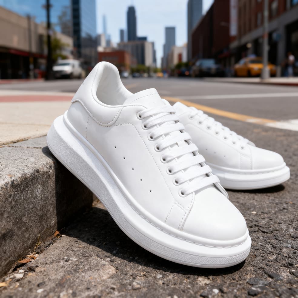 Tênis Feminino Branco Plataforma Sola Media Casual Chunky  Luxo Blogueira Confortável Leve Casual Elegante Estilo