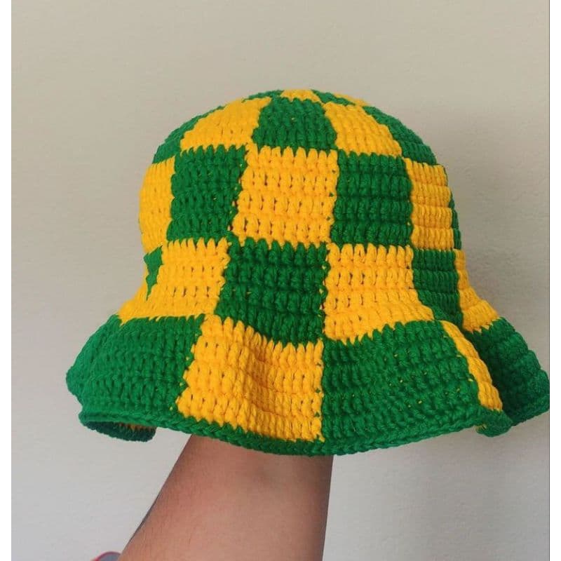 Bucket Hat / chapéu de Crochê Brasil Copa do Mundo | Verde e Amarelo