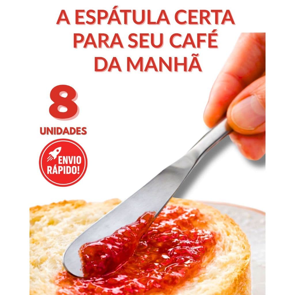 Espátula Manteiga Geleia Nutella Patê Sobremesa Inox Premium Servir Mesa Posta Cozinha Padaria Café