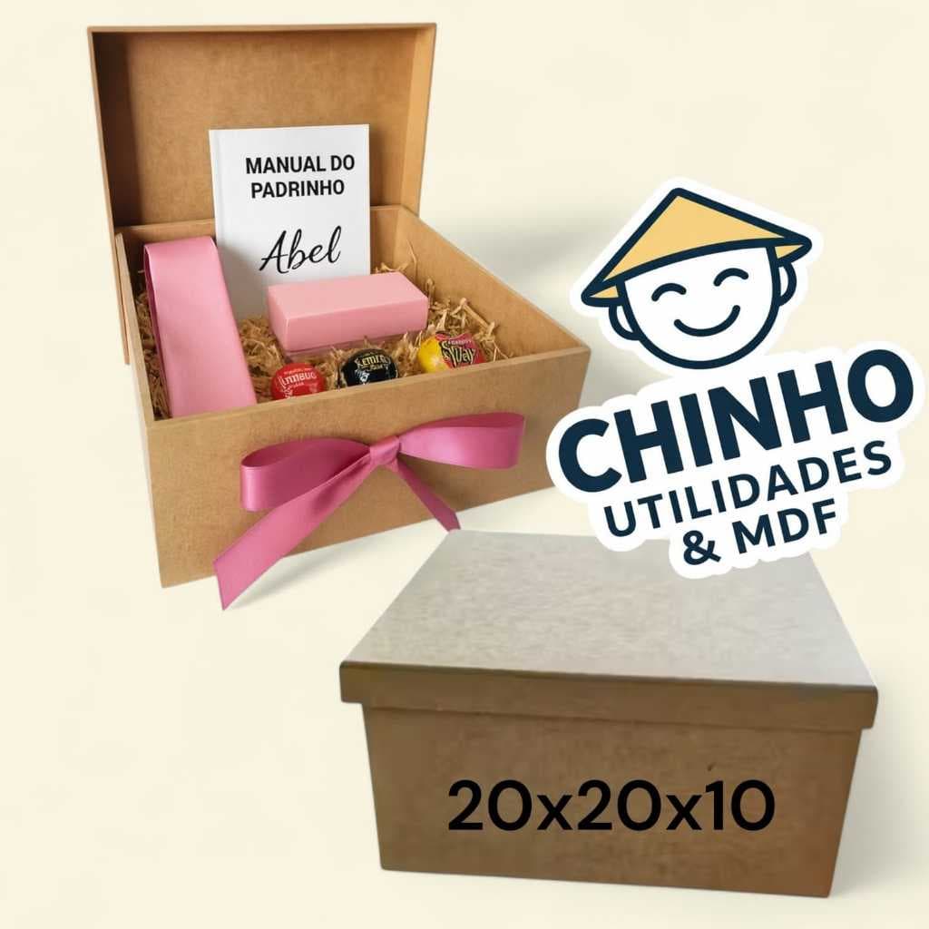 4 CAIXA 20X20X10 CAIXA CONVITE MADRINHA PADRINHO