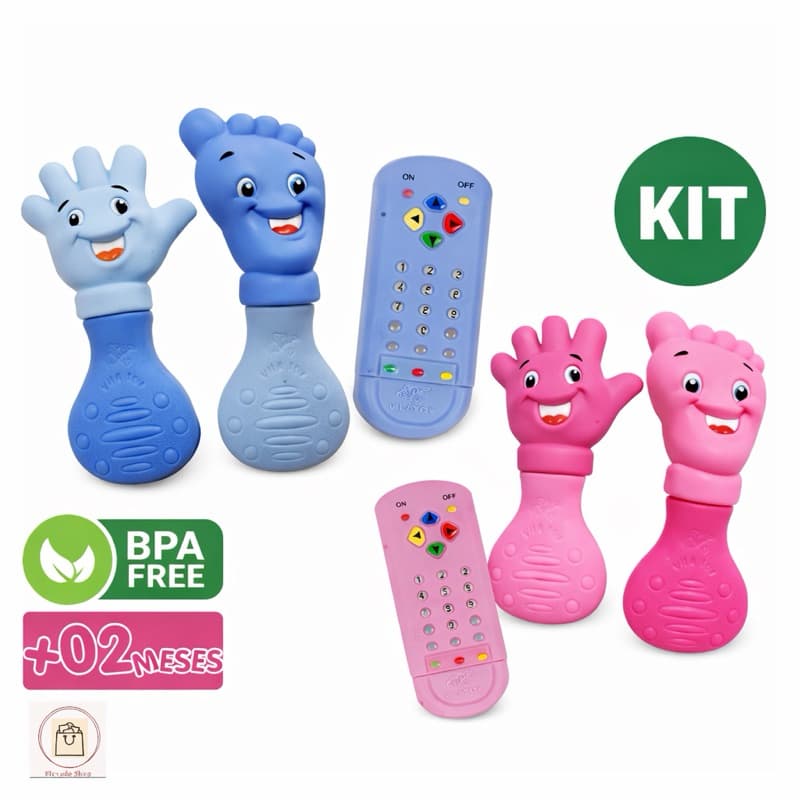 Kit Mordedor para Bebê Infantil – Mãozinha e Pezinho Macio | Alivia Gengiva na Dentição