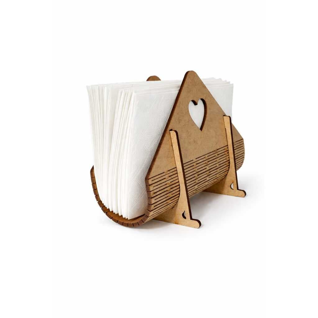 Kit 10 Porta Guardanapos em MDF Decorativo com Coração – 12x12cm | Mesa, Cozinha e Restaurante