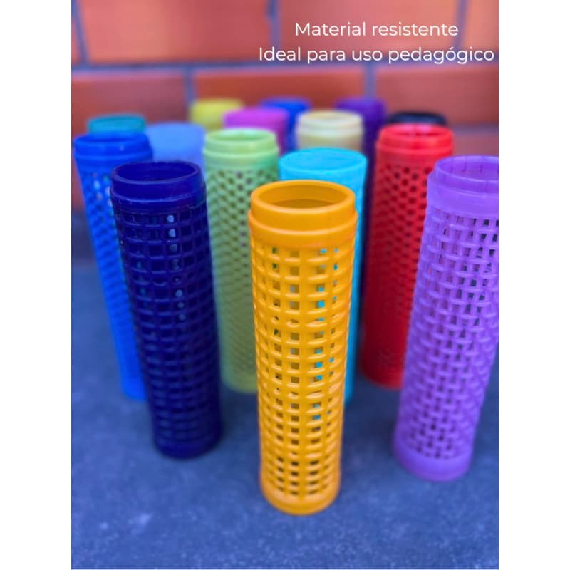 Kit 60 - Cilindro de Plástico vazado - Brinquedo Pedagógico