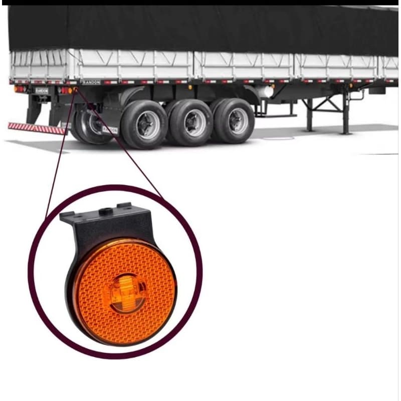 Kit 4 Lanternas Lateral LED Carreta Randon Bivolt 12v 24 v Universal Caminhão