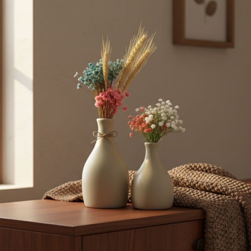 Conjunto de vasos decorativos para sala em cerâmica Ideal para decoração rack e estante.  Vasos de cerâmica