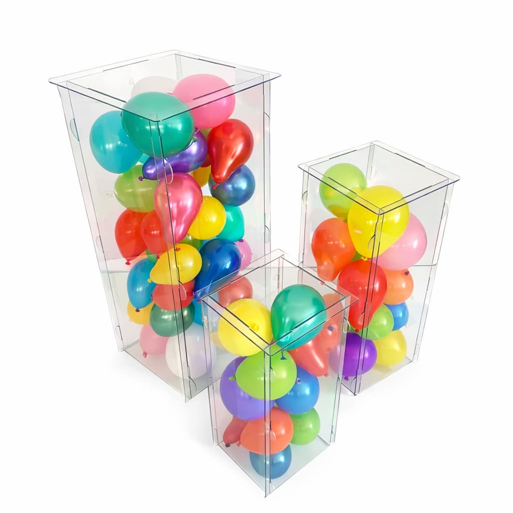 Trio Cubos Expositor Ps Acrílico Cristal Desmontável Decoração