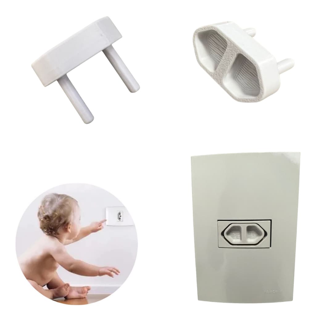 Kit 15 Unidades Protetor de Tomada Segurança Bebê Contra Choque Elétrico Tampão