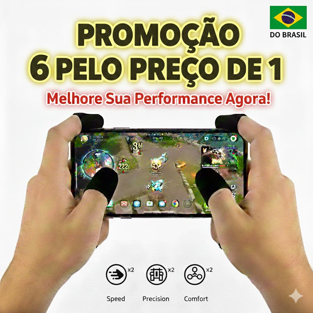 Luvinha de Dedo Gamer Profissional / Anti Suor, respirável e Sensível COD, FREEFIRE, PUBG, ASPHALT