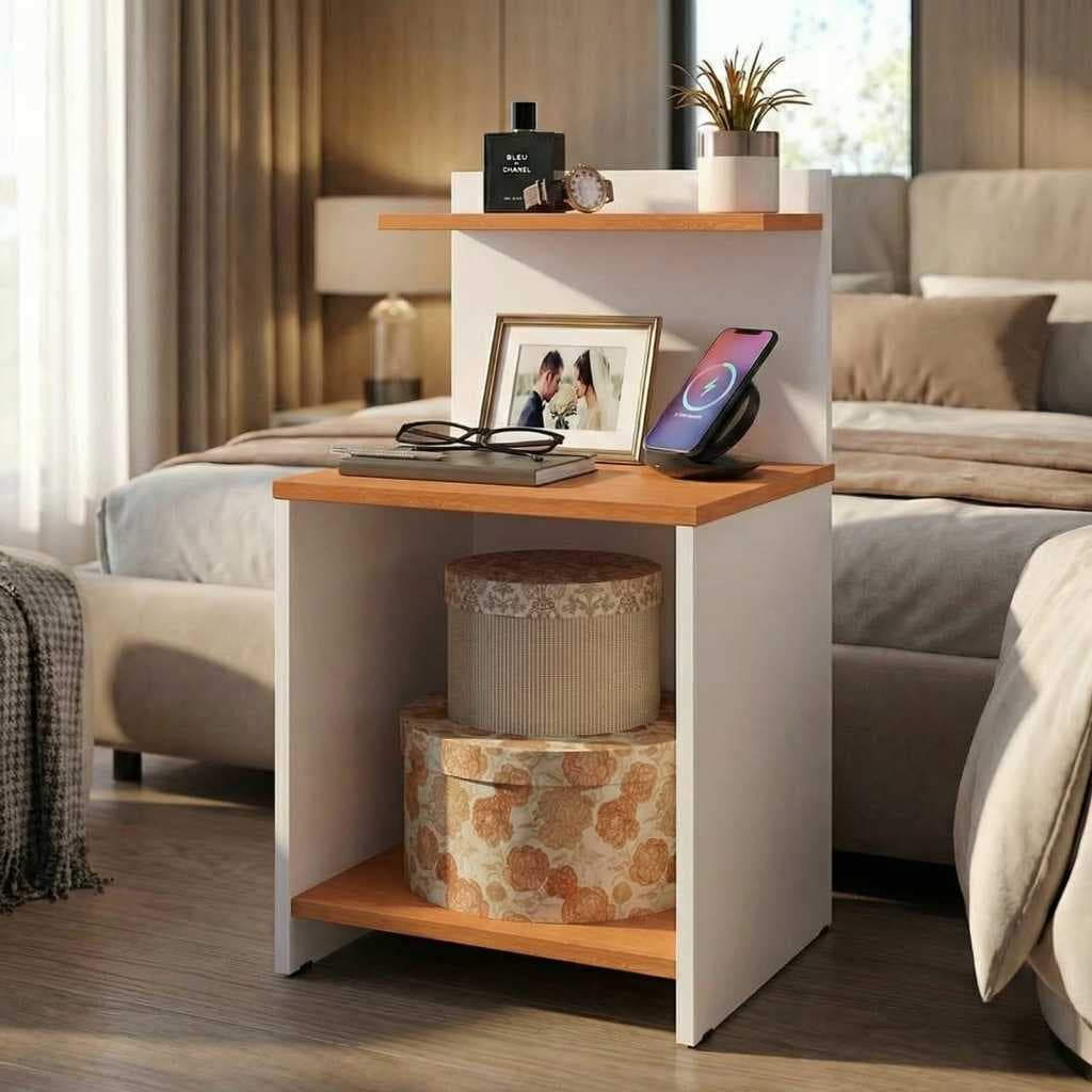 Mesa de Cabeceira Com Nicho Criado Bide Lateral Cama Mesinha Prateleira Suspensa Decoração Quarto