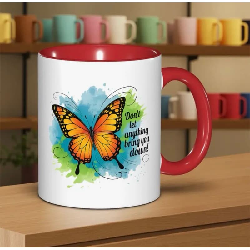 Caneca Porcelana Personalizada Interior Colorido 325ml Presente Decorada Estampada com sua foto ou arte
