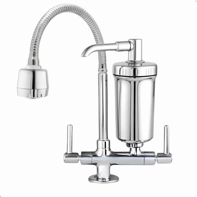 Torneira Filtro Gourmet Cromada Bancada Base ABS/ Sem Refil Bica Alta Cozinha