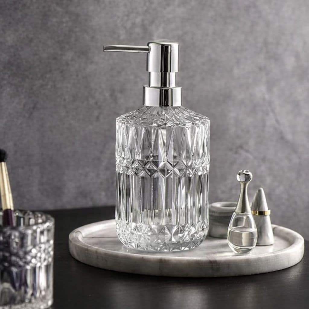 Porta Sabonete Liquido para Banheiro Vidro Liso com Dispenser 500ML