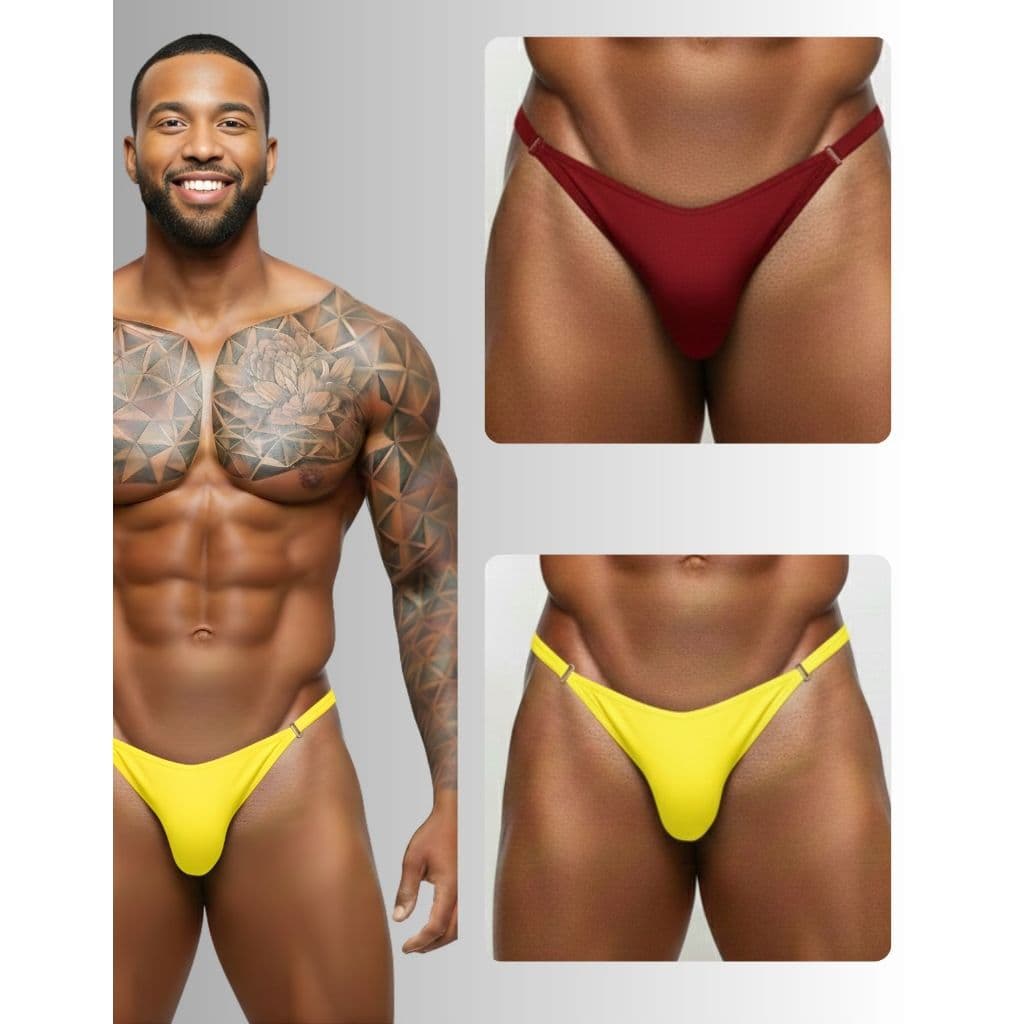 kit 2 Cueca Slip Fio Dental Microfibra Calcinha Masculina Sunga Premium Praia Asa Delta Cavada Verão