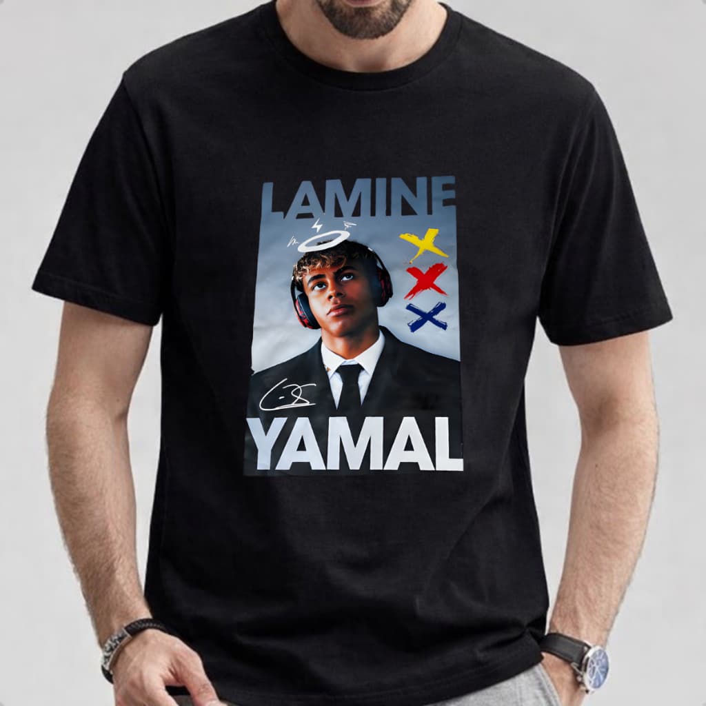 Camiseta Lamine Yamal Camisa Barça Streetwear 100% Algodão Infantil e Adulto