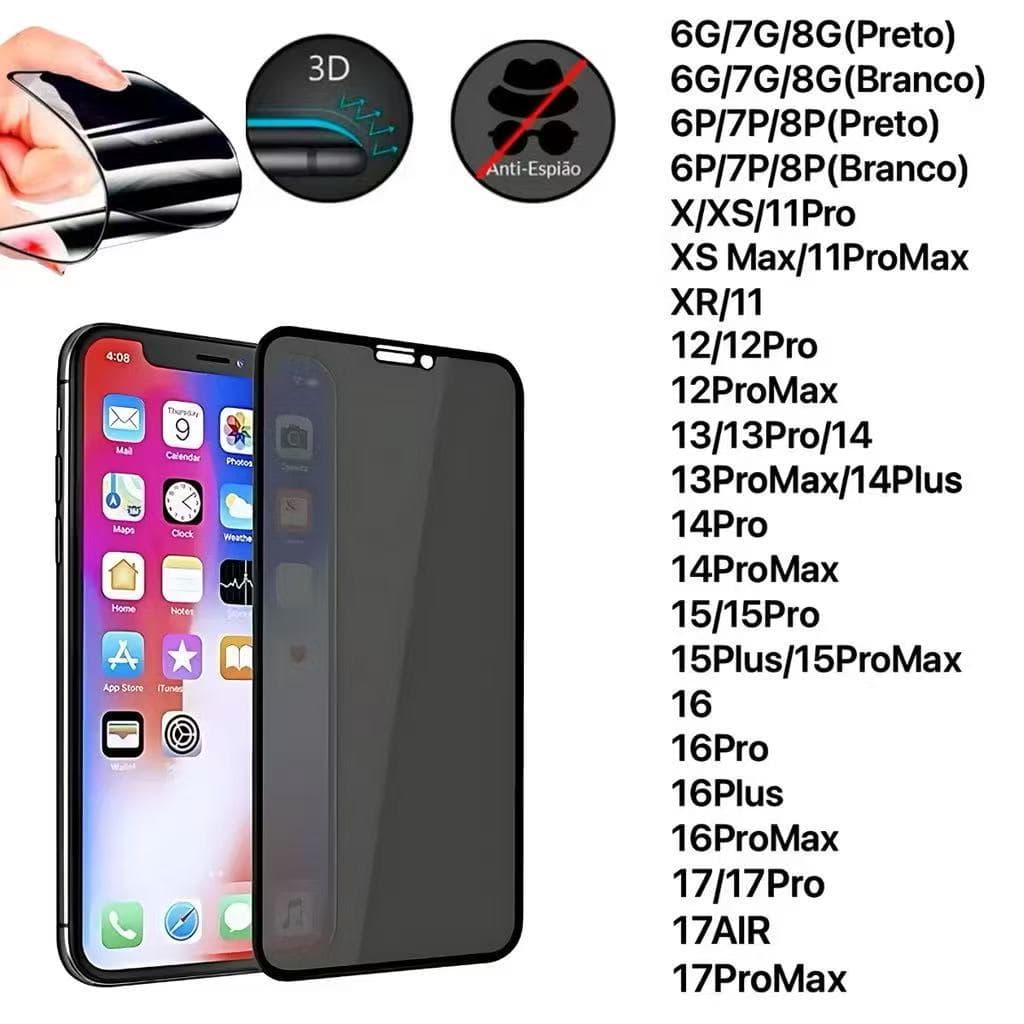 Película Cerâmica Fosca Privativa para iPhone IOS  XS/XR/11/12/13/14/15/16/17/17PRO/17AIR/17PROMAX
