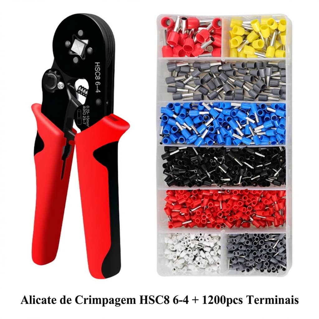 Crimping Pliers Kits With and Without 1200 Eyelet Terminals 0.25 to 10mm2 Adjustable Safety Crimper