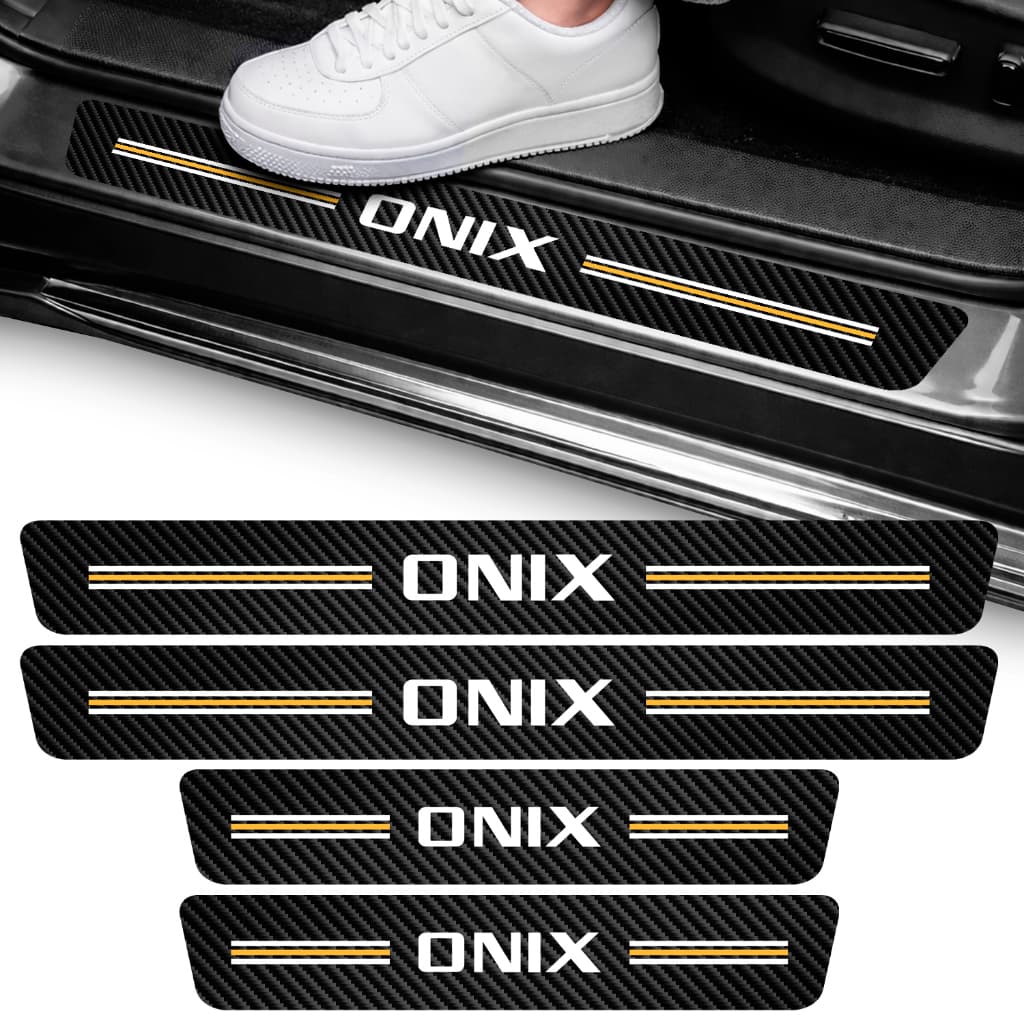 Kit Soleira Onix Sedan 4 Portas Proteção Adesivo Vinil Hatch Onix+ Onix Plus Carro