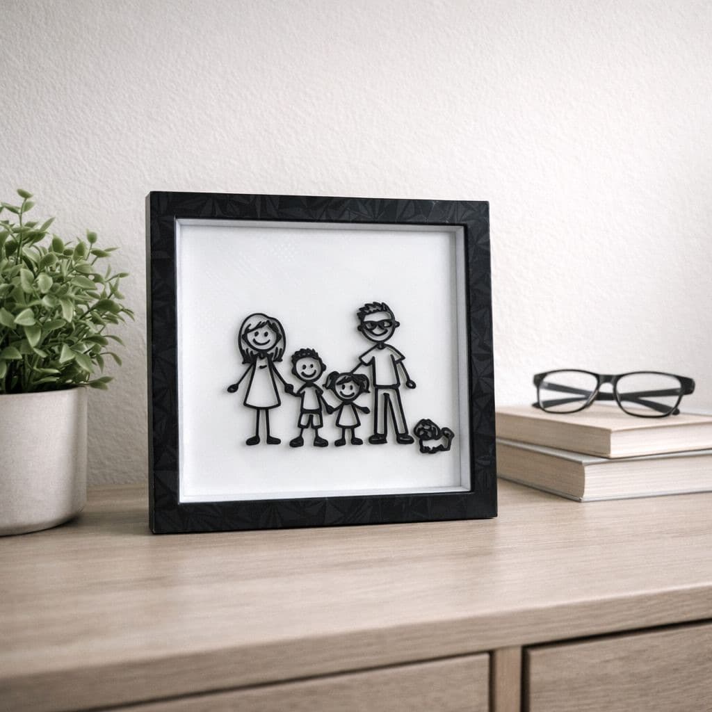 Quadro Decorativo Família em 3D para Sala e Quarto – Amor, União e Memórias