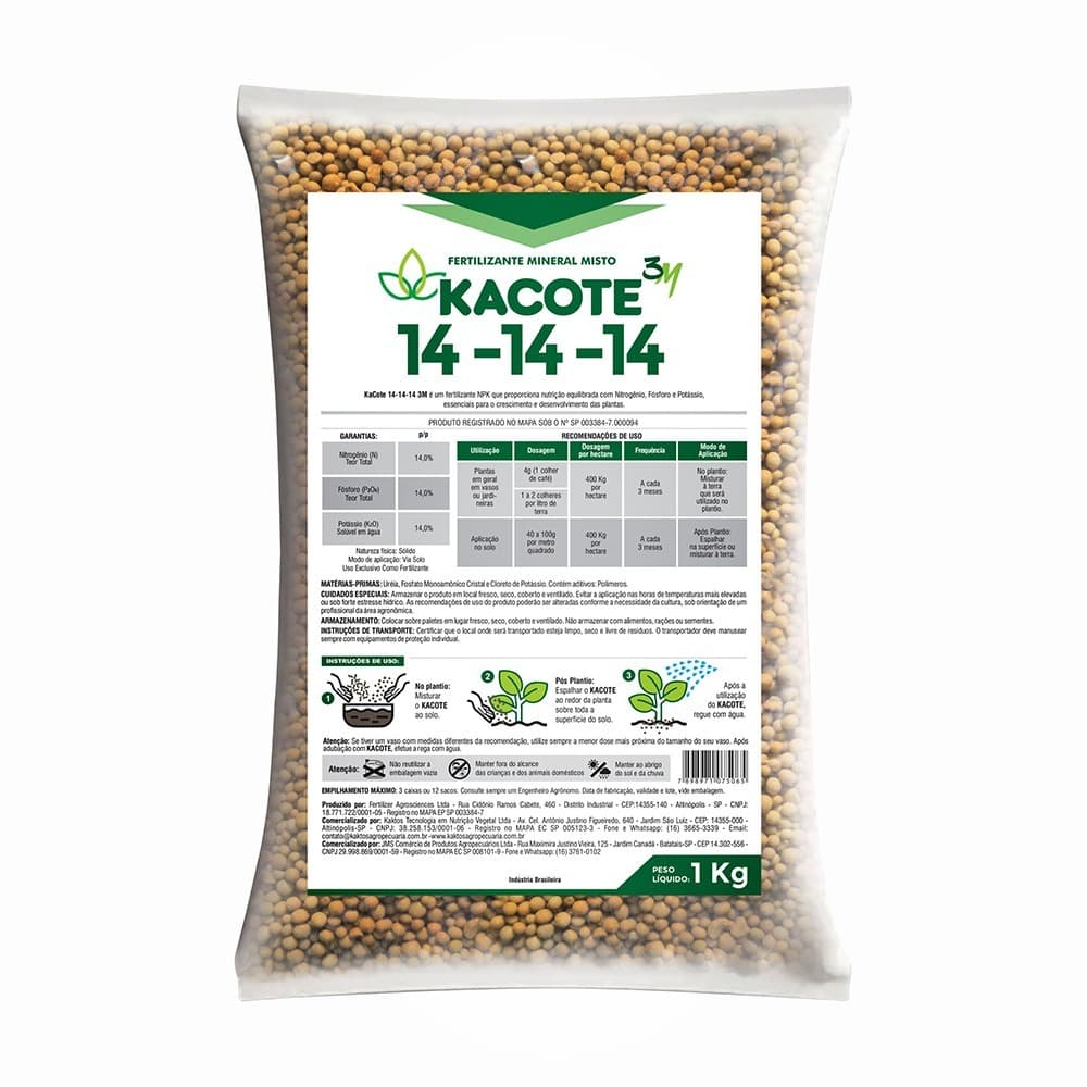 1kg Adubo Liberação Lenta 14-14-14 3m TIPO Osmocote