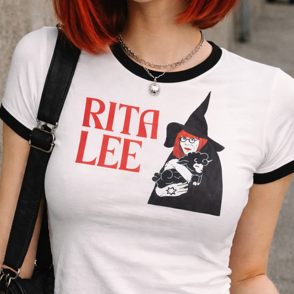Camisa Feminina Baby Tee Rita Lee Ovelha Negra T-shirt Vintage Y2K estética BabyLook