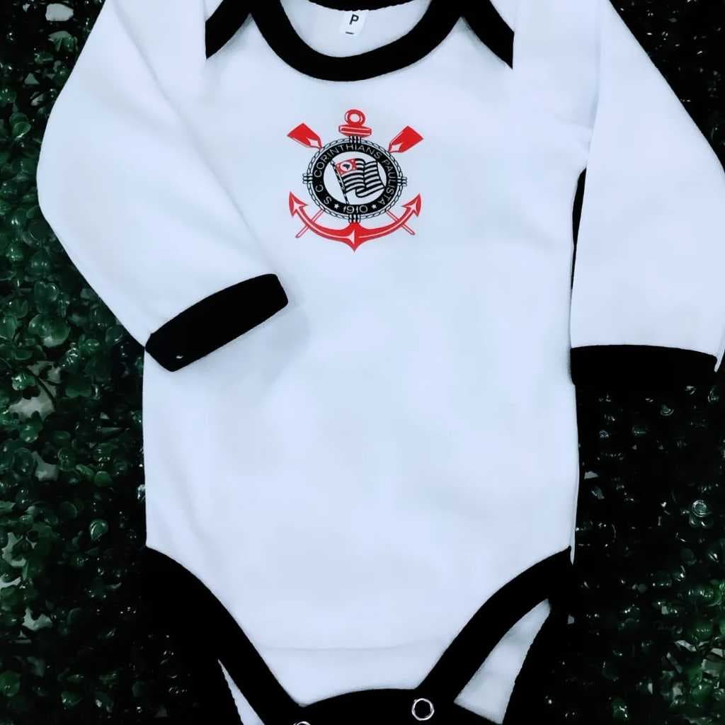 Body Bebê Time/Futebol Suedine/ Algodão/ Antialérgico /Roupa Infantil Confortável