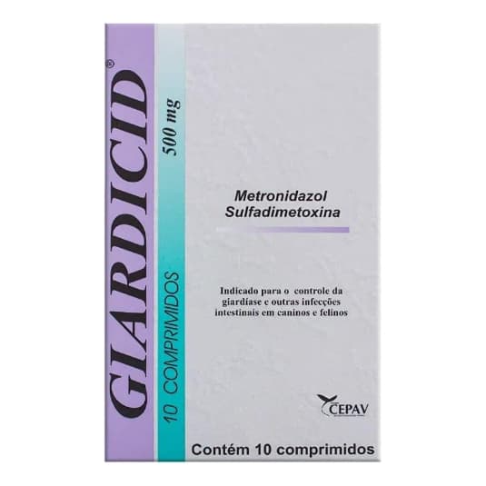 Antibiótico Giardicid 500 mg Cepav - 10 Comprimidos (Cães e Gatos)