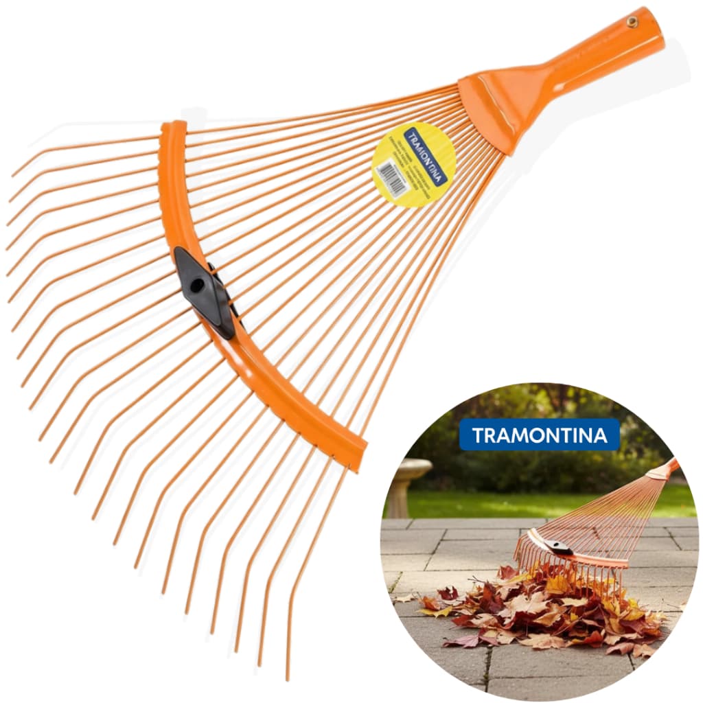Vassoura Rastelo Ferro Jardinagem Grama 22 Dentes Tramontina Ferramenta Para Jardim Ancinho Original