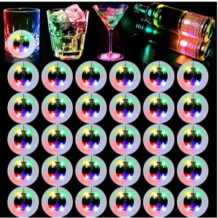 kit com 5 unidades Adesivo Led Base Luminosa P/ Garrafas E Copos Luz
