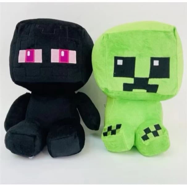 Boneco de pelúcia Gamer monstrinho Cor verde e preto de 23 cm